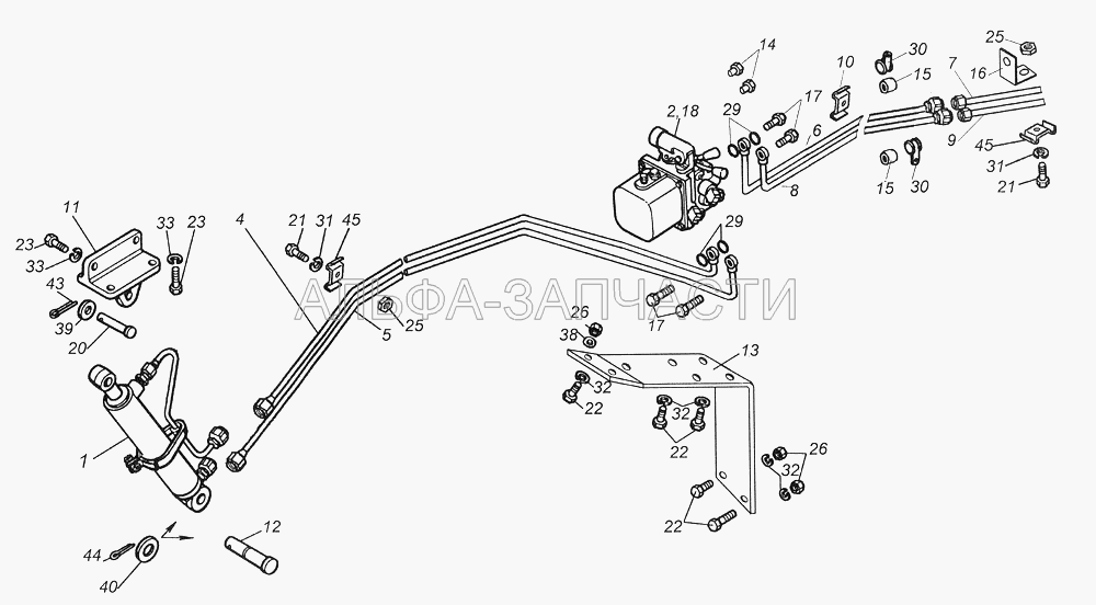 43114-5000079-30 Установка механизма опрокидывания кабины и запасного колеса  