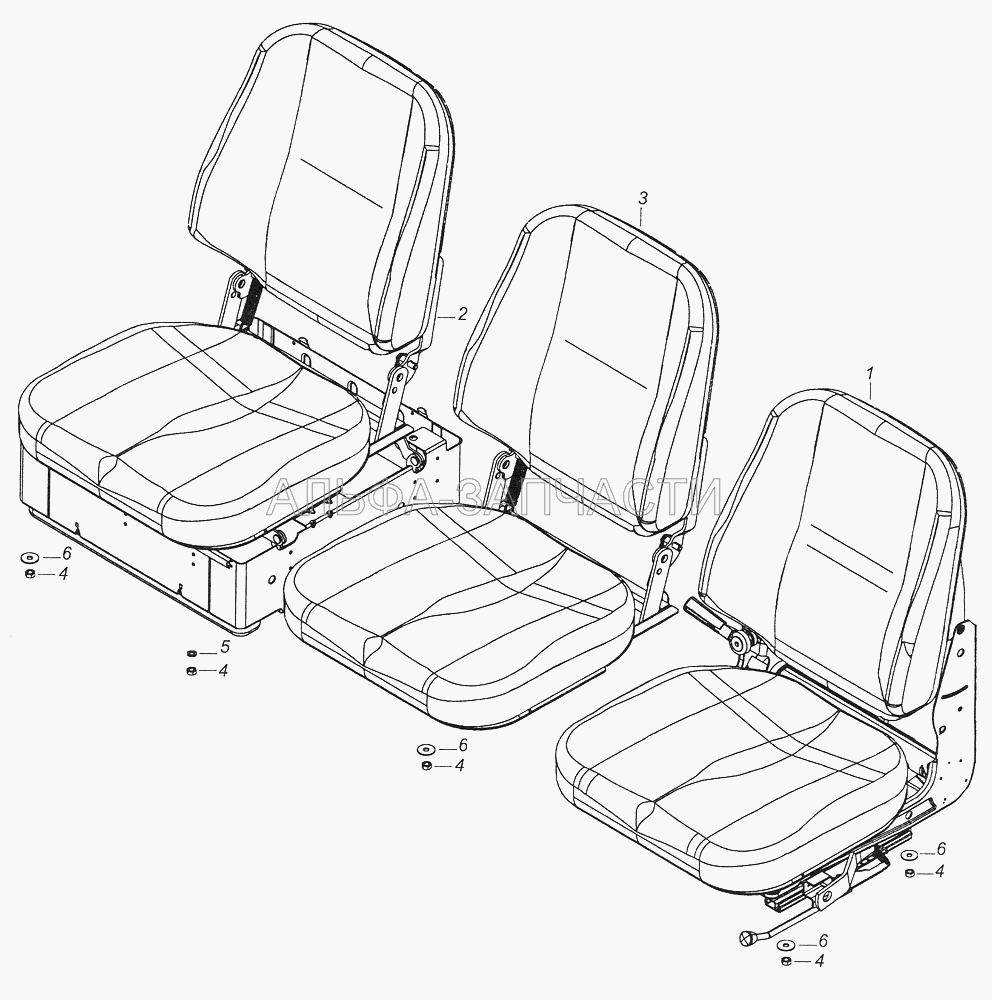 53205-5000120-10 Установка сидений (53205-6810010 Сиденье пассажирское) 