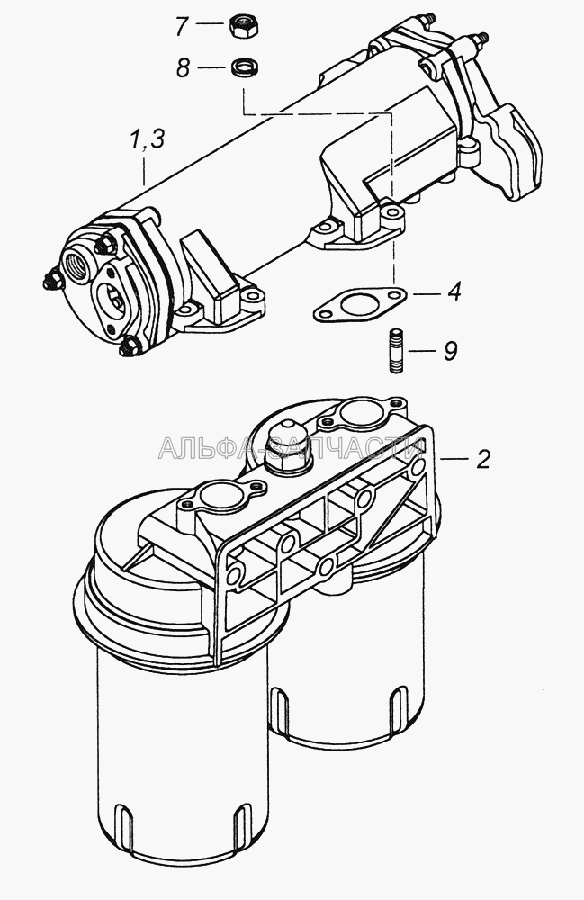 740.20-1012006 Фильтр масляный с теплообменником  