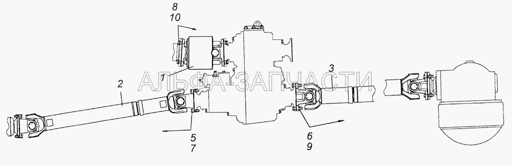 4350-2200001-10 Установка карданных валов  