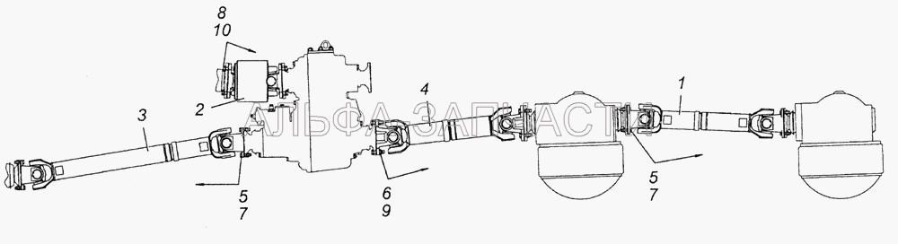 5350-2200001-10 Установка карданных валов (251648 Гайка М14х1,5-6Н ОСТ 37.001.197-75) 