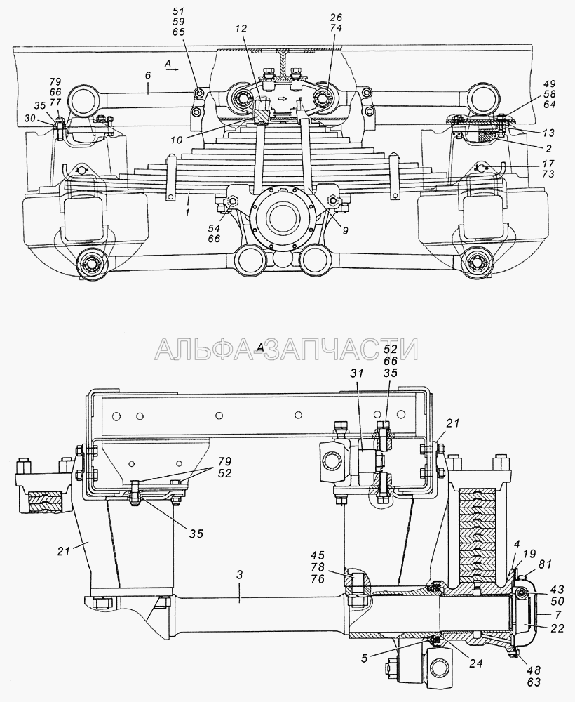 53228-2900002-10 Подвеска задняя в сборе (853518 Гайка М27х1,5-6Н) 