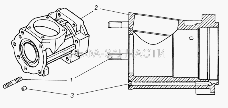 4310-3401716 Корпус углового редуктора механизма рулевого управления в сборе  