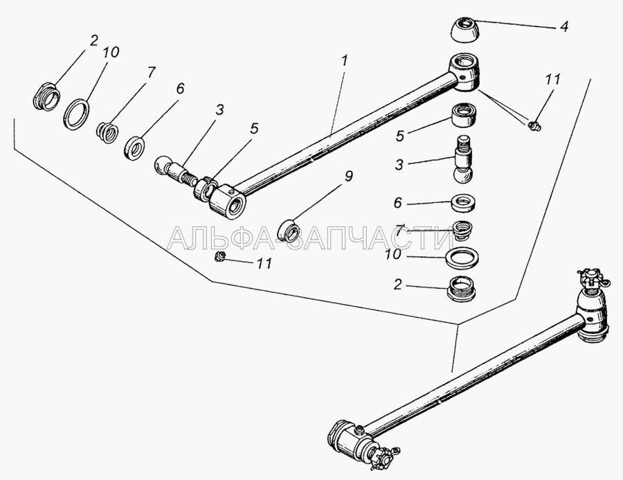 4310-3414010 Тяга сошки (5320-3414067 Вкладыш наконечника нижний) 