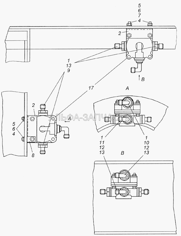 4326-3500018 Установка ускорительных клапанов  