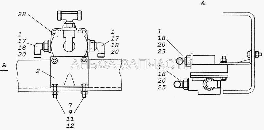 6350-3500018 Установка ускорительного клапана  