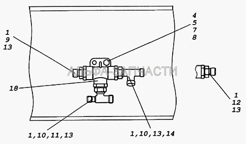 43114-3500062-10 Установка двухмагистрального клапана  