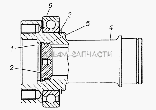 7406.1005535 Вал отбора мощности (114 Подшипник шариковый радиальный однорядный) 