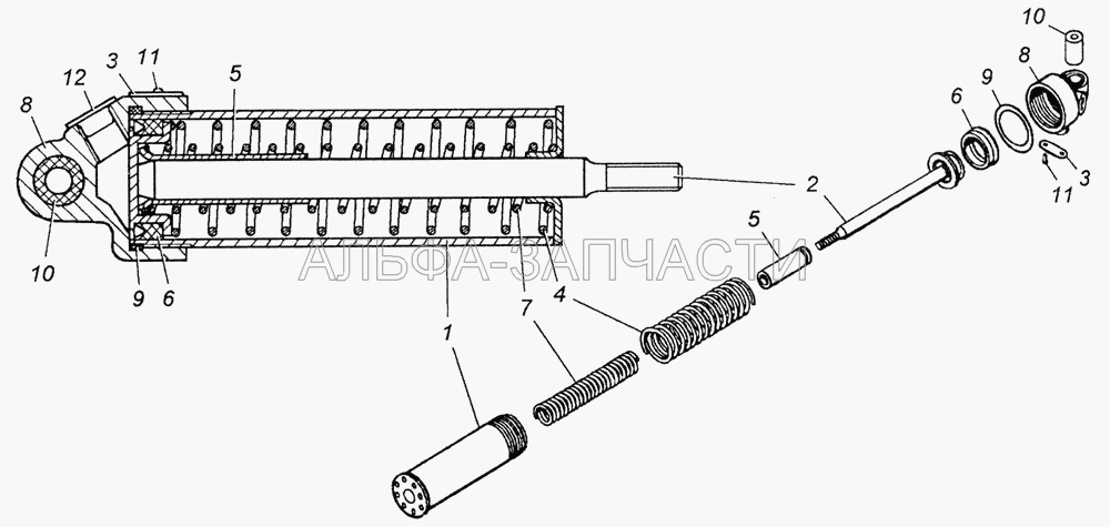 100-3570210 Цилиндр пневматический 35x65 в сборе (100-3570209 Комплект запасных частей) 