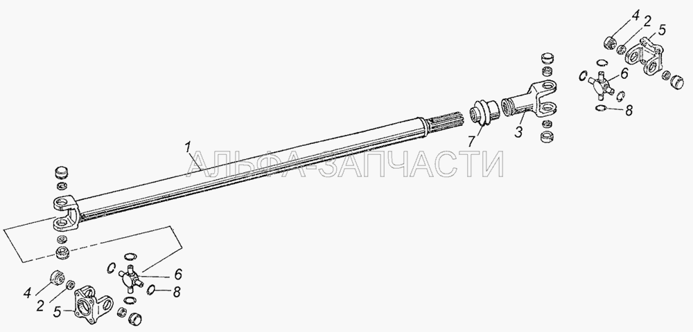 4310-4502010 Вал карданный лебедки передний  