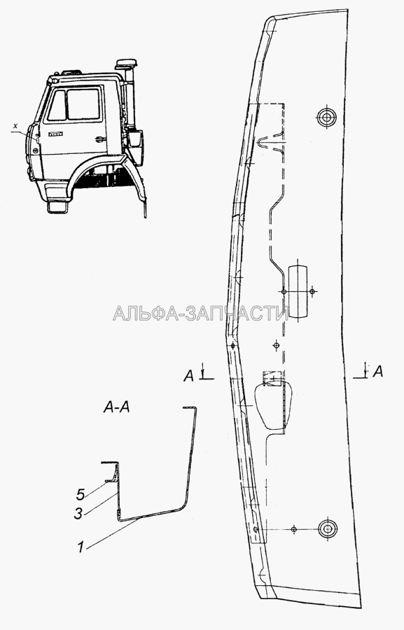 5320-5301047-10 Панель передка боковая съемная левая (5320-5301047-10 Панель передка боковая съемная левая) 