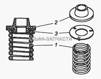 740.1117029 Пружина в сборе (740.1117114 Прокладка нижняя) 