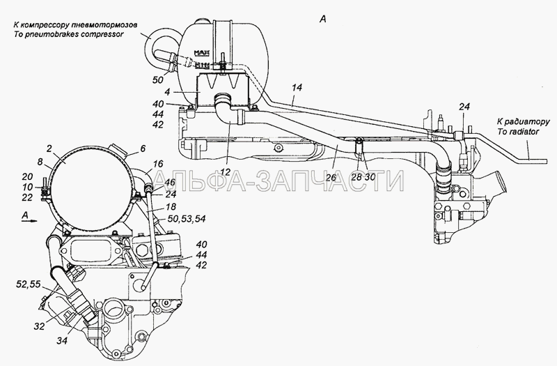 54115-1311005-10 Установка расширительного бачка  