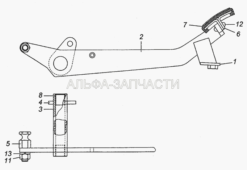 6460-1602010 Педаль сцепления в сборе  