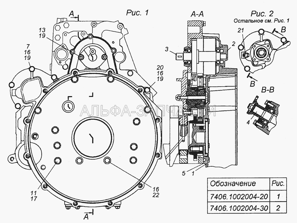 7406.1002004-20 Установка картера маховика (870012 Болт М10х1,25-6gх30) 