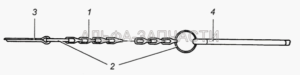 5320-2707222 Цепь шплинта защелки крюка в сборе (258088 Шплинт собачки 5,6х80) 