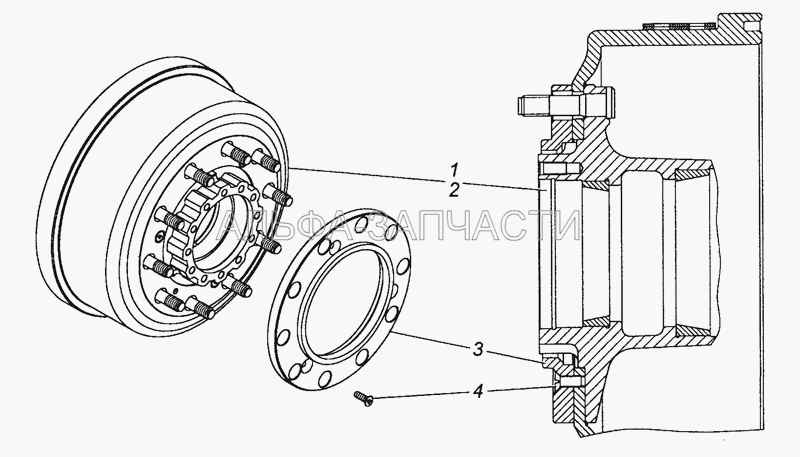 43118-3103009-10 Ступица с барабаном тормоза и проставочным кольцом в сборе  