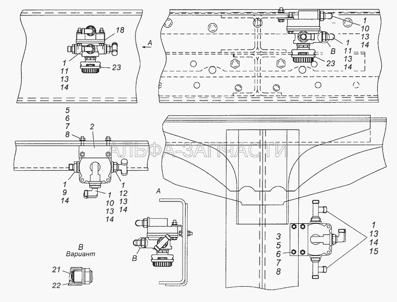 43101-3500018 Установка ускорительных клапанов  