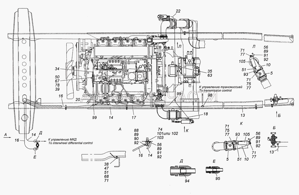 6350-3500070 Тормоз вспомогательный и его привод  