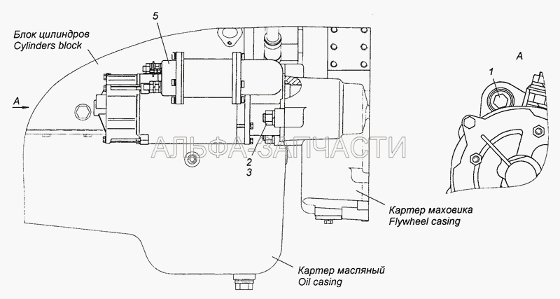 740.50-3708005 Установка стартера (1/21641/11 Гайка М16х1,5-6Н) 