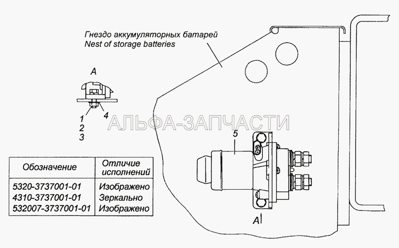 5320-3737001 -01 Установка малогабаритного выключателя 