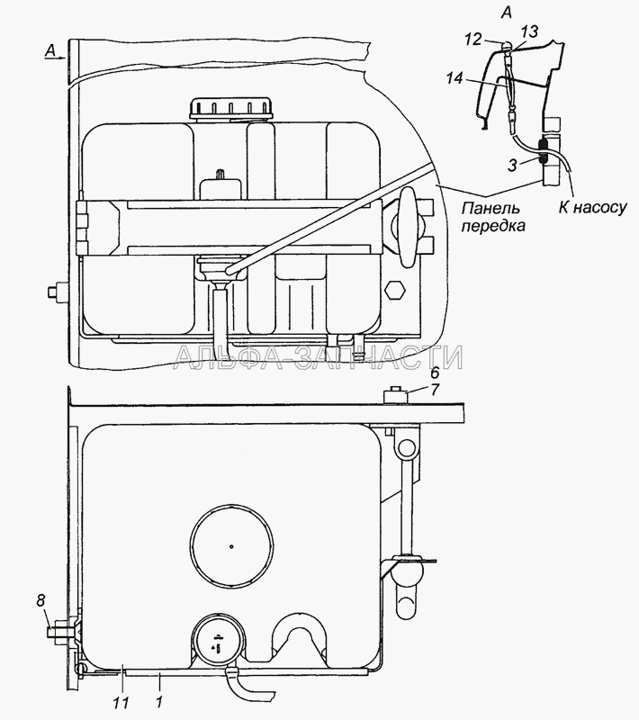 53205-5208004 Установка омывателя (2101-5208084-01 Втулка) 