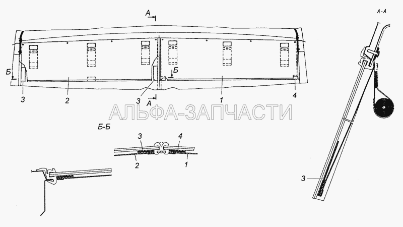 43114-8205304 Установка штор светозащитных ветрового окна  