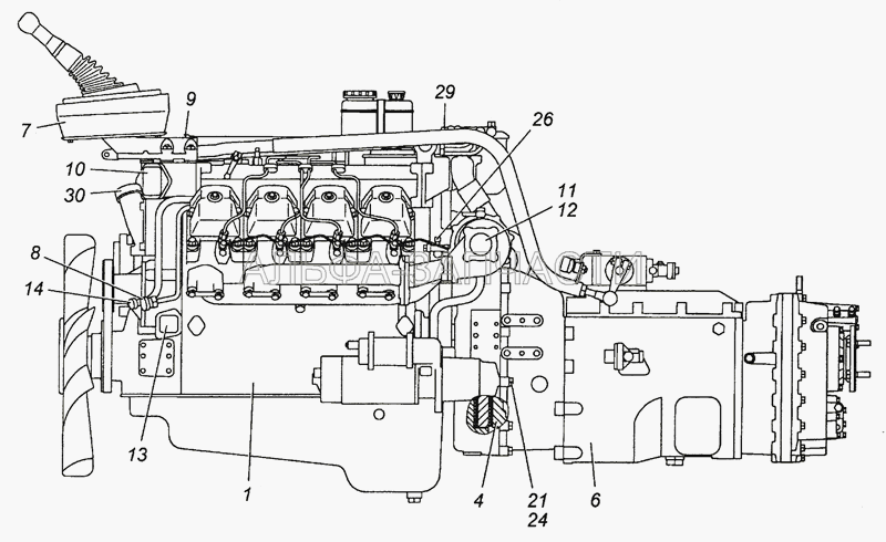 740.50-1000312-02 Агрегат силовой 740.50-360 в сборе  