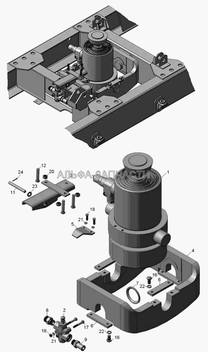 45142-8603001 Установка гидроцилиндра (5511-8614010-10 Клапан ограничительный) 