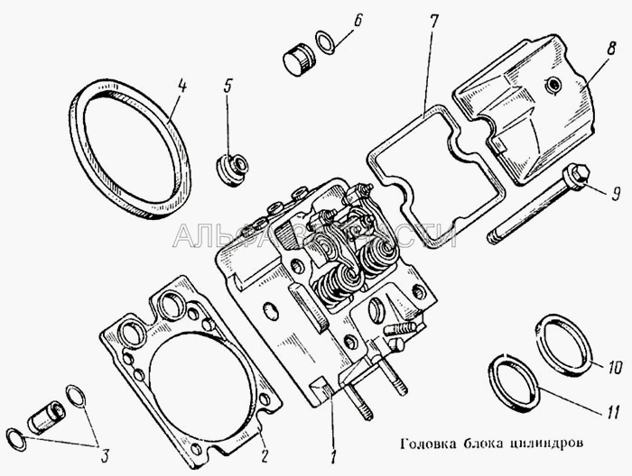 Головка блока цилиндров (740.1003213-20 Прокладка уплотнительная головки цилиндра) 
