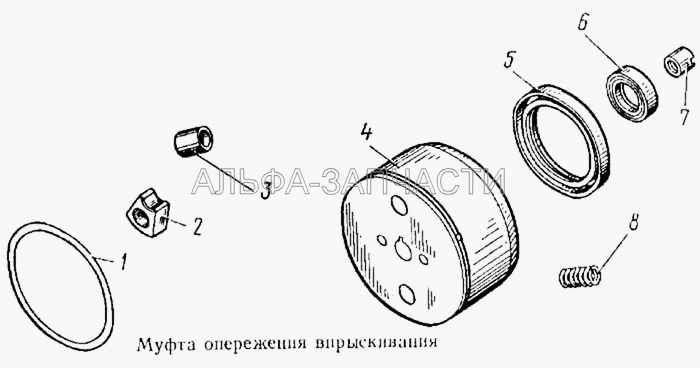 Муфта опережения впрыскивания (33.1121100-10 Кольцо уплотнительное) 