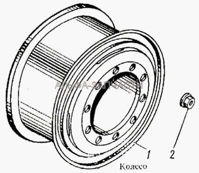 Колесо (5425-3101040-01 Гайка с шайбой) 