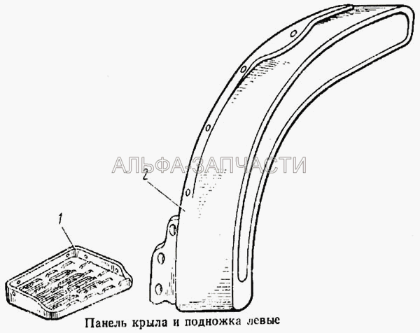 Панель крыла и подножка левые  