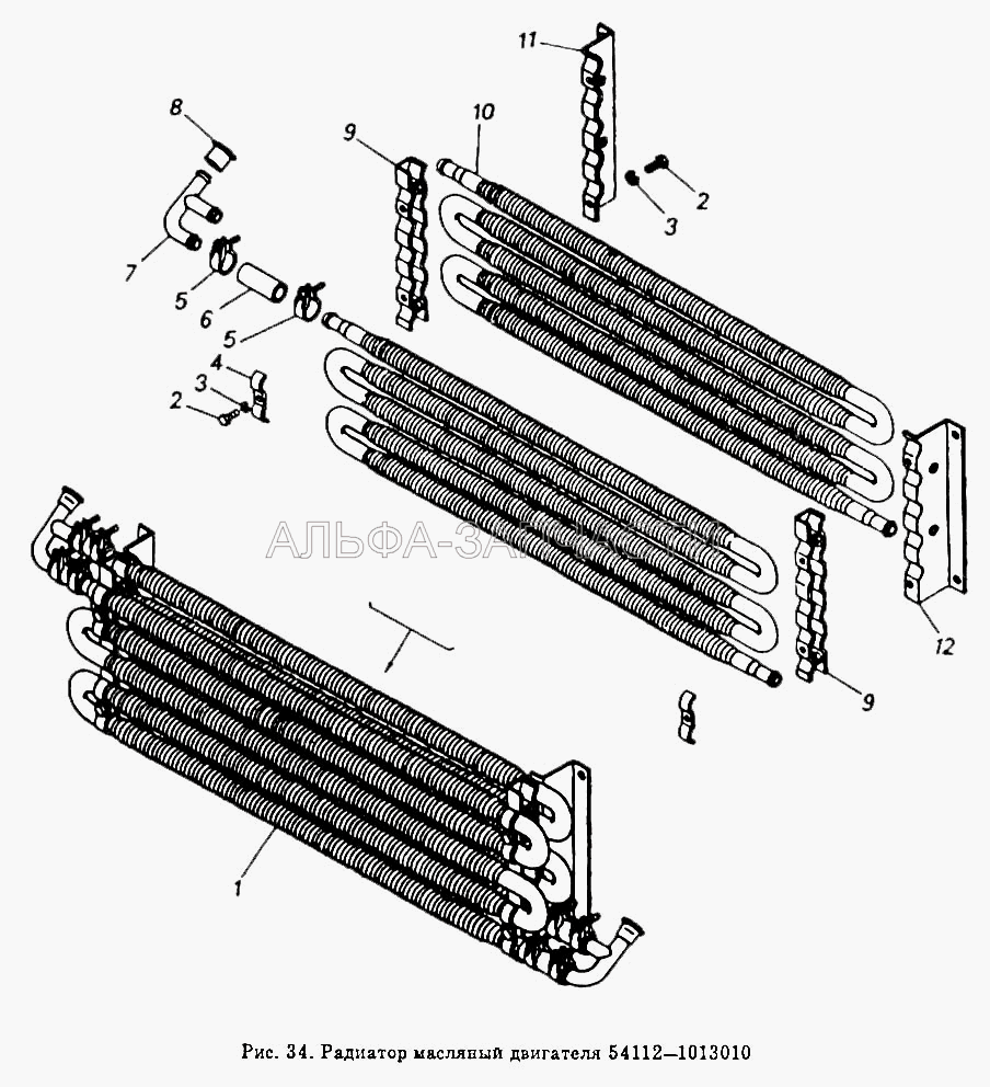 Радиатор масляный двигателя (54112-1013010 Радиатор масляный двигателя в сборе) 