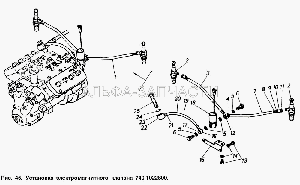 Установка электромагнитного клапана  