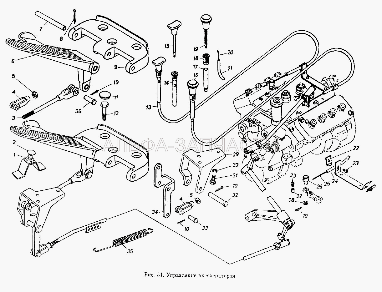 Управление акселератором (1/21647/11 Гайка М10х1,25-6Н) 