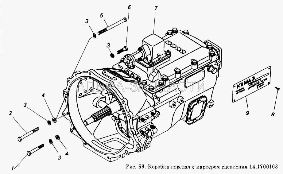 Коробка передач с картером сцепления (870017 Болт М12х1,25-6gх180) 