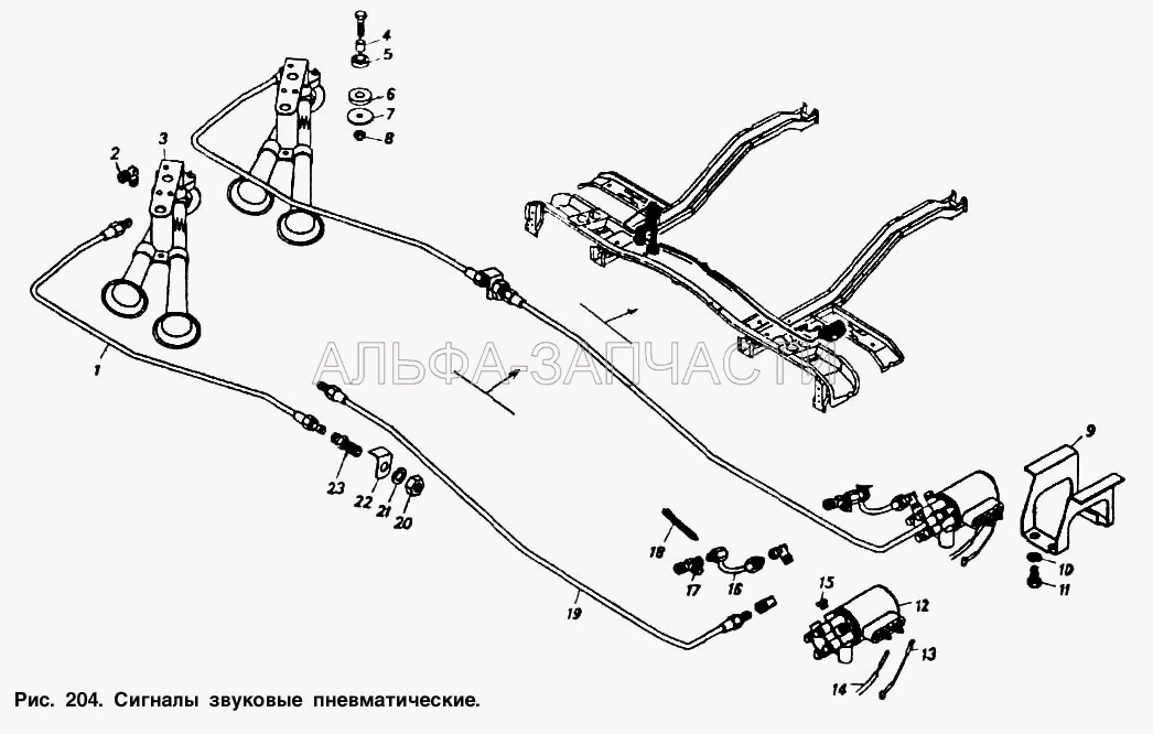 Сигналы звуковые пневматические (1/59705/21 Болт М10х1,25-6gх20) 