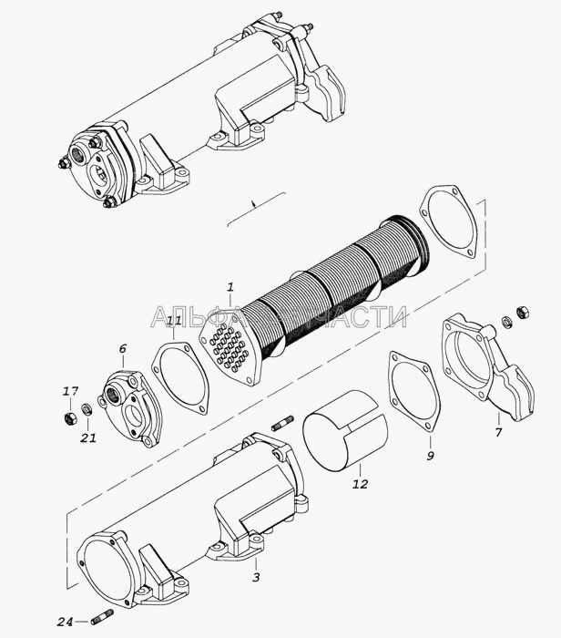 Теплообменник масляный (740.20-1013200-10 Теплообменник масляный) 