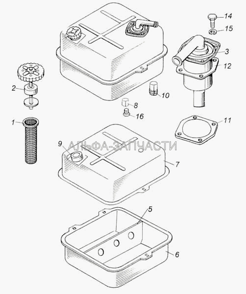 Бак масляный (5511-8608010-02 Бак масляный в сборе) 