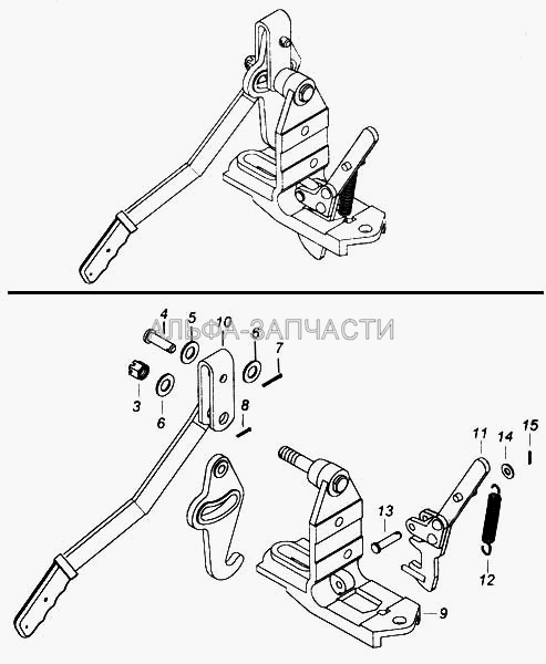 Запор кабины правый  