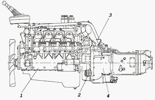 Агрегат силовой (740.50-1000400-21 Двигатель 740.50-360 с оборудованием) 