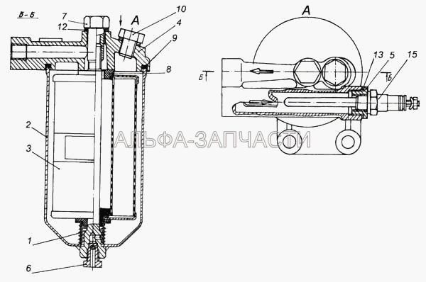 Фильтр тонкой очистки топлива жидкостного подогревателя (740.1117118 Прокладка колпака) 