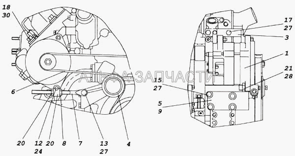 Установка генератора (1/05174/77 Шайба 20 пружинная) 