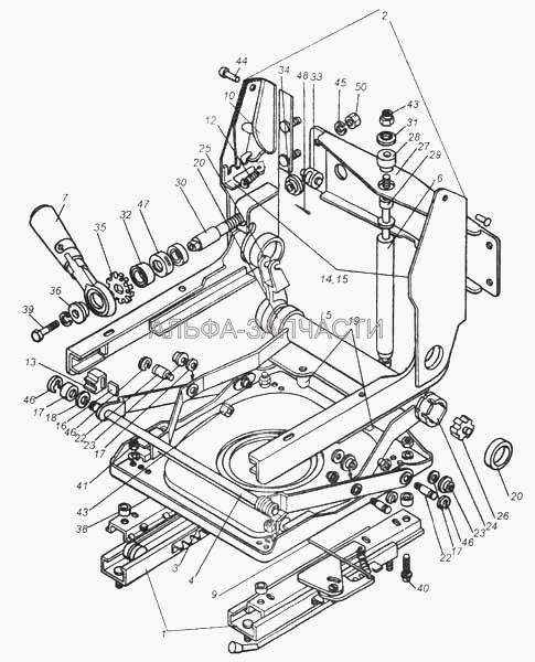 Механизм подрессоривания сиденья водителя (5320-6804111 Механизм перемещения сиденья водителя левый в сборе) 