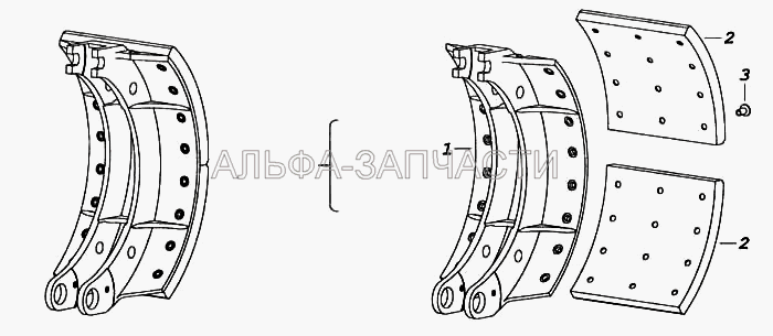 Колодка тормоза с накладками  