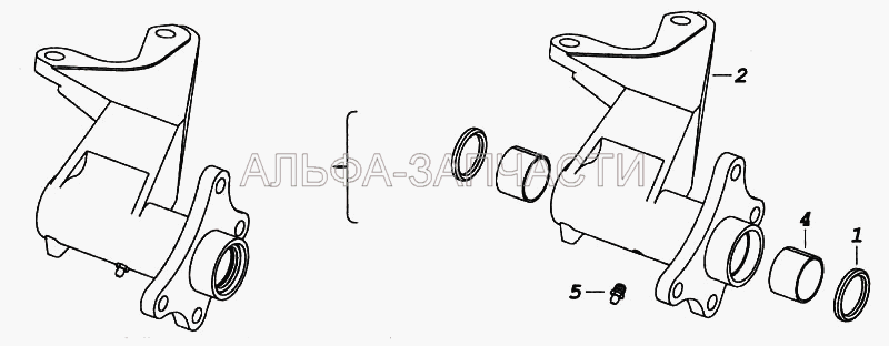 Кронштейн тормозной камеры и разжимного кулака (5320-3501126 Втулка разжимного кулака) 