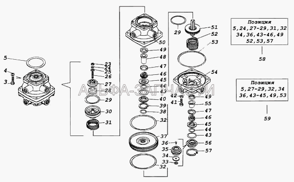Кран тормозной двухсекционный (100-3514042 Корпус клапана) 