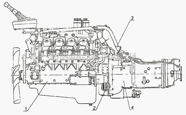 Агрегат силовой (740.50-1000400-21 Двигатель 740.50-360 с оборудованием) 