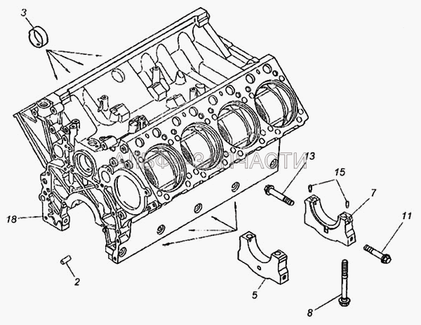 Блок цилиндров в сборе  